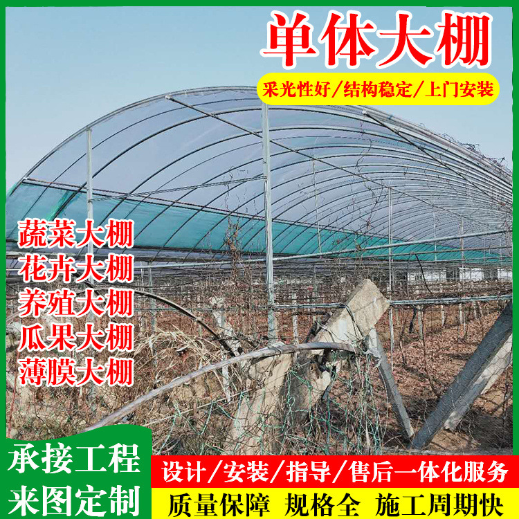 单体蔬菜瓜果大棚  农业恒温大棚钢管 镀锌钢管简易大棚骨架