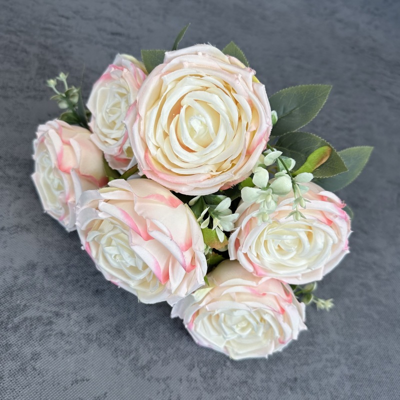 Artificial 7-cabeza imperial concubina Rose boda decoración del hogar flor de seda novia con flor tiro accesorios flor falsa al por mayor