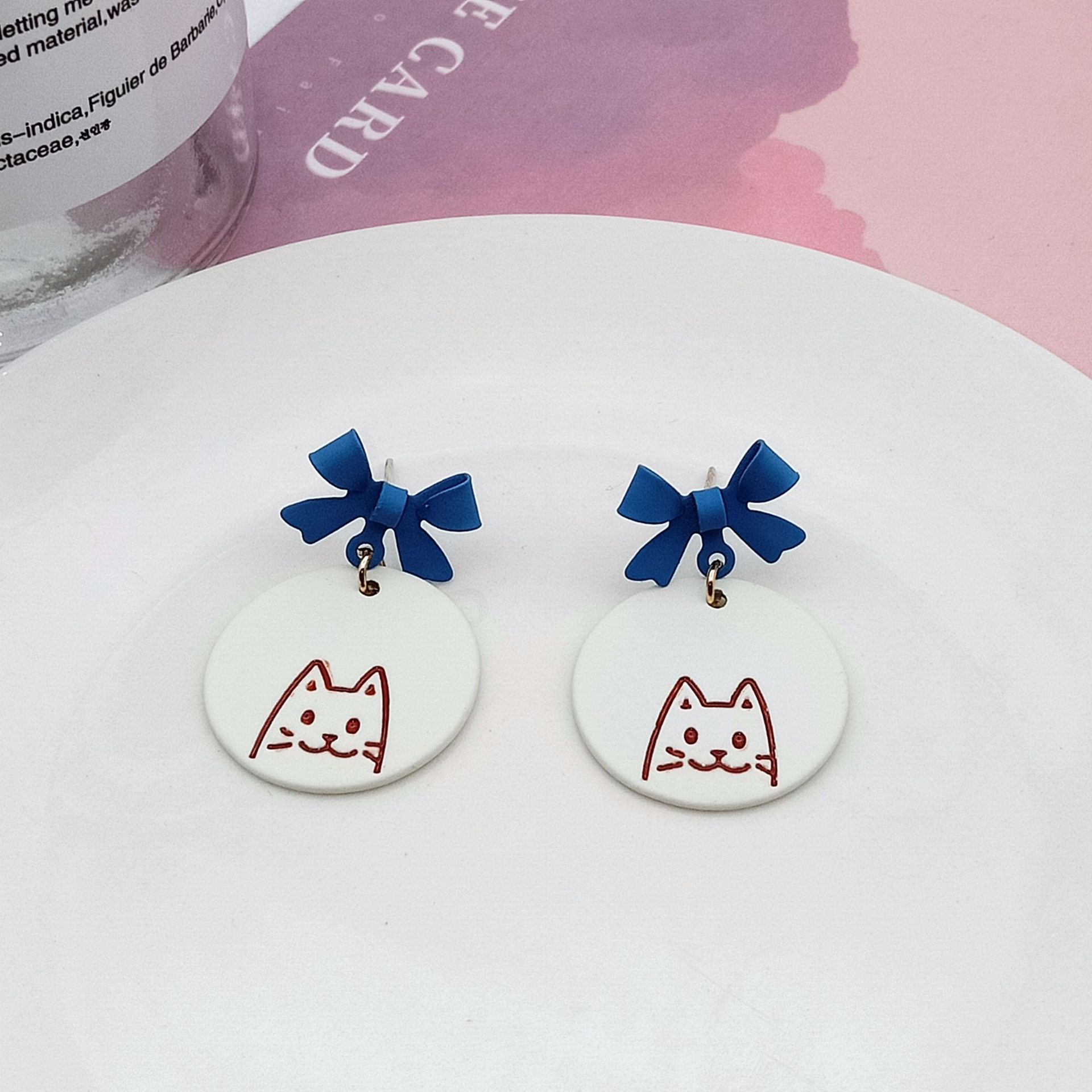 Cute Cat Alloy Stoving Varnish Ear Studs display picture 3