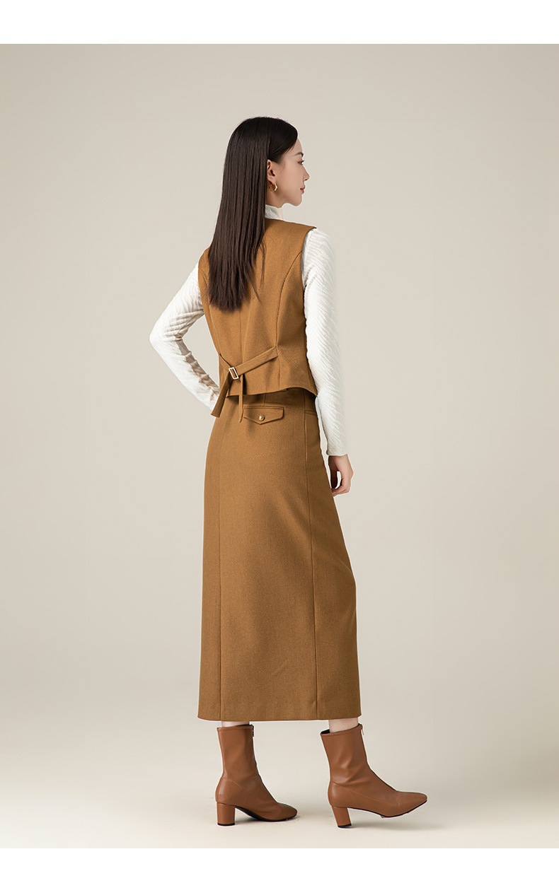 Bộ vest gile nữ len phong cách lịch lãm — Áo vest (64625) chi tiết 23