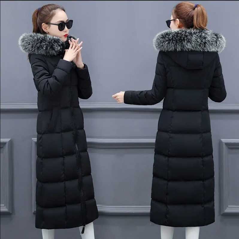 "Knielange winterjas voor dames - Slim-fit katoenen parka met verdikte warmte"_voghion.com