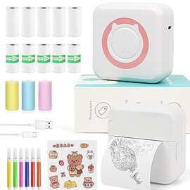 跨境mini printer小型迷你便携式错题打印机图片便签标签文字打印