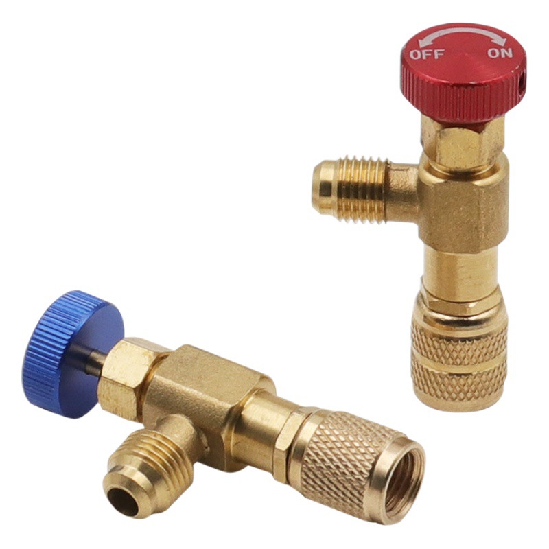 Venta al por mayor aire acondicionado R22 fluoración válvula de seguridad R410 Refrigerante sin fugas llenado aire acondicionado fluoración anticongelante mano válvula de seguridad