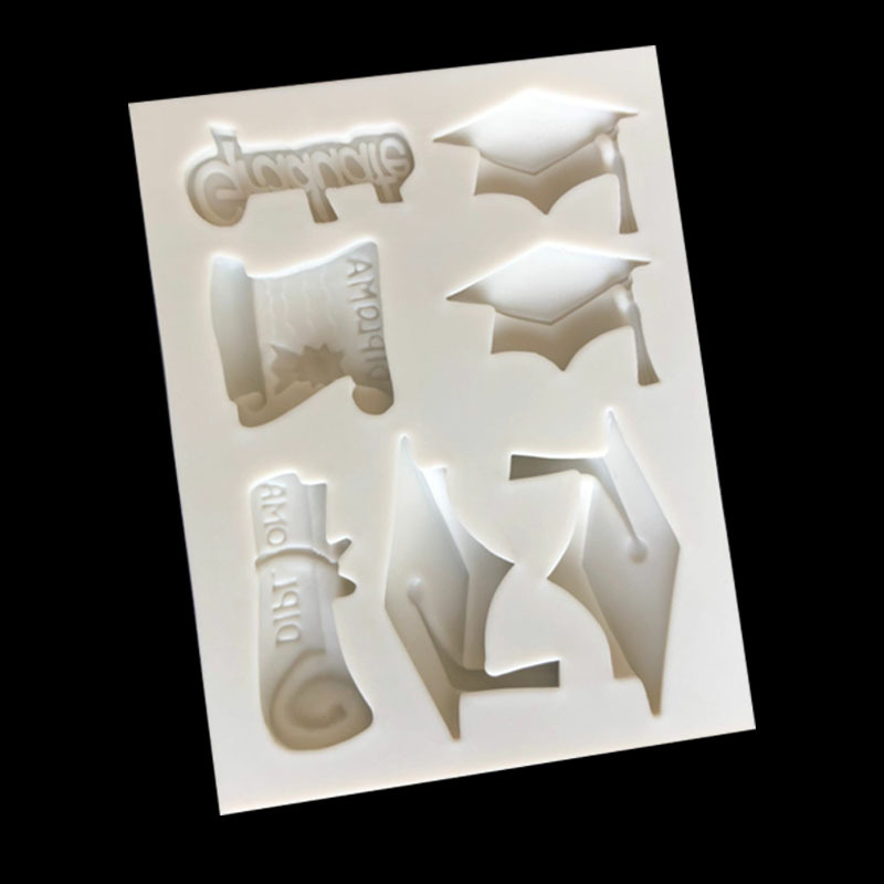 DIY hornear doctor tapa de graduación tapa forma fondant pastel decoración arcilla chocolate soltero tapa silicona molde