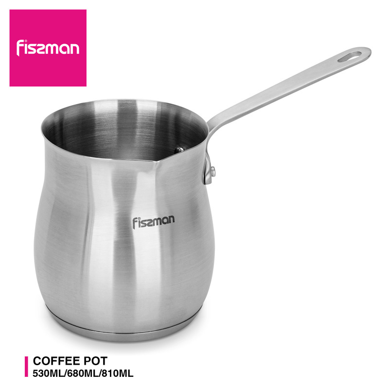 Fissman Turkish Coffee Pot Hand-Brewed Coffee Pot High Temperature Resistant Household Stainless Steel Heating Pot Fissman Turkish Coffee Pot Hand-Brewed Coffee Pot High Temperature Resistant Household Stainless Steel Heating Pot
