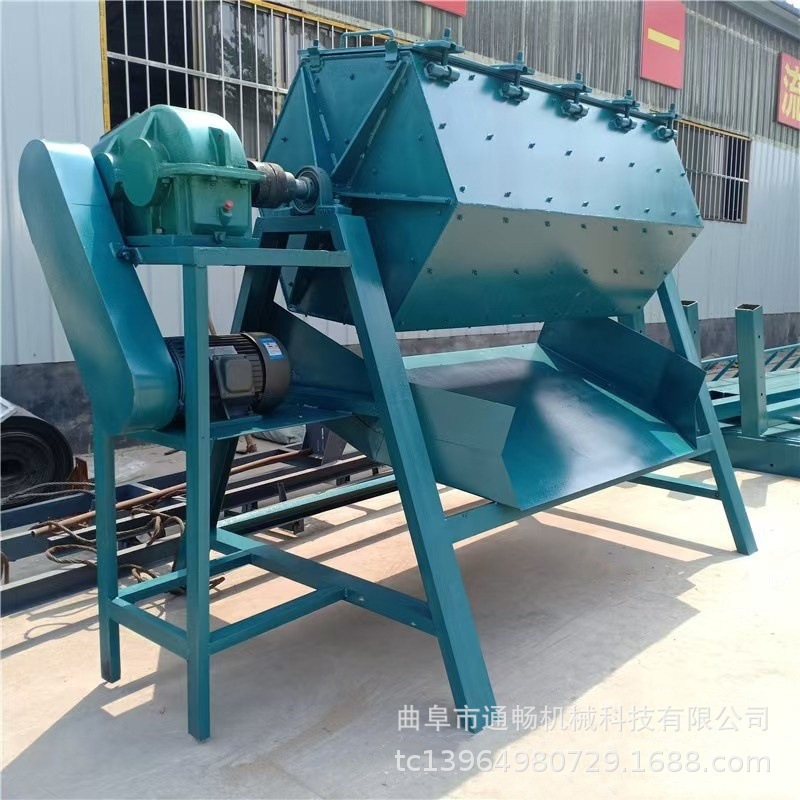 聚氨酯内衬六角滚筒抛光机 鹅卵石去棱角机 镀锌件去污油抛光机