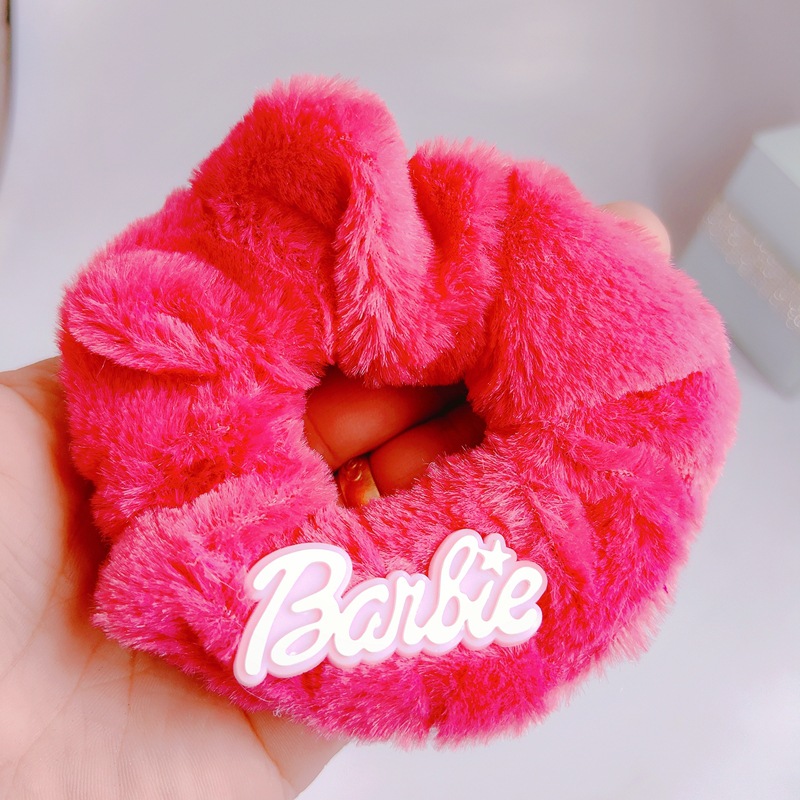 Dopamina dulce y picante Barbie Rosa mullida carta intestino grueso banda de pelo chica princesa cuerda de pelo Rosa rojo blanco tocado