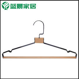 扁线铁夹木衣挂方便携带铁衣架晾衣架晾晒铁衣架干湿两用厂家直批