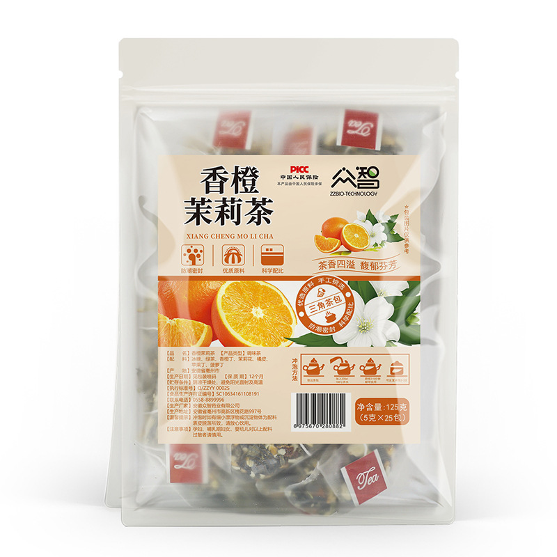 Zhongzhi 三角バッグ 25 パック/バッグ桃ウーロン茶四神スープ雪梨茶竹杖草根ジャスミン緑茶ドロップシッピング