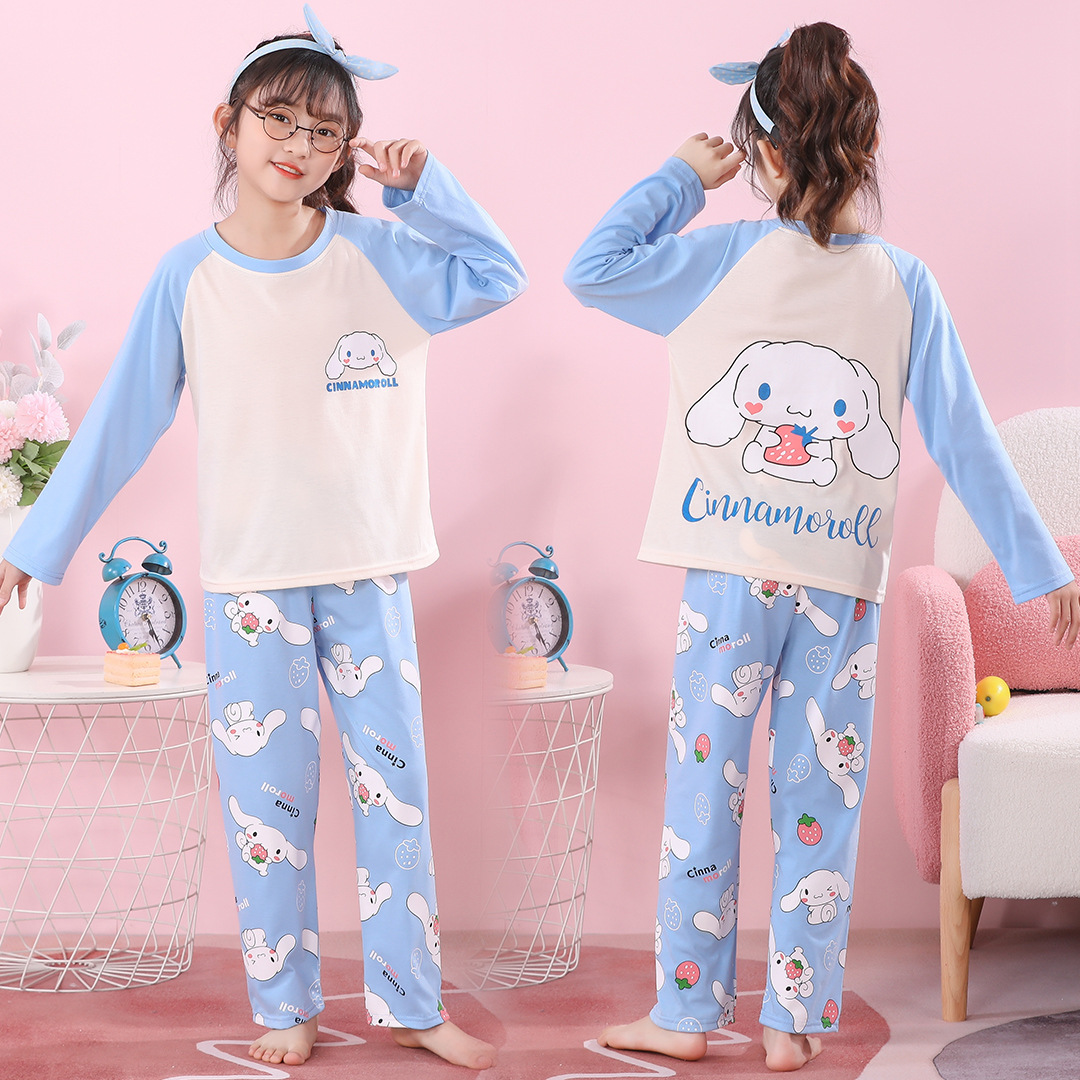 Pijamas infantiles algodón de manga larga primavera y otoño nuevo Kullomi lindo niño de mediano tamaño bebé niñas set de ropa para el hogar