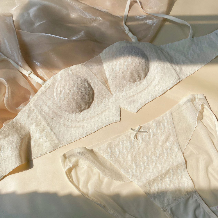 Cristal de encaje francés ropa interior las mujeres ligero cómodo transpirable sexy Correa hombro sujetador traje 6855