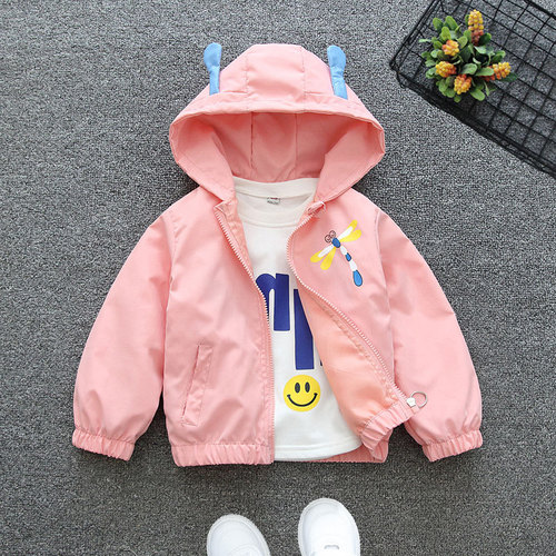 Children's clothing and girls' jackets 2024 new spring and autumn children's fashionable spring clothing for children and middle-aged children fashion thin hooded windbreaker