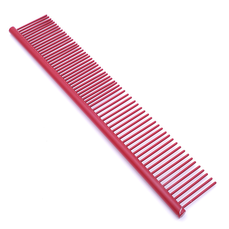 Directo de fábrica suministros Para Mascotas de acero inoxidable de color salto peine de la belleza Golden Retriever peine de pelo largo al por mayor