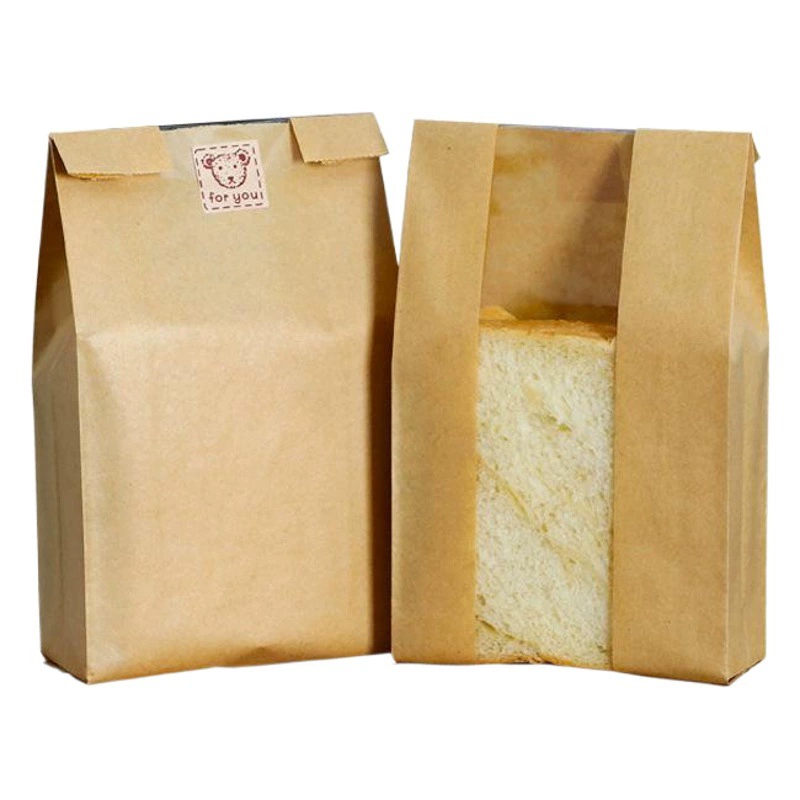 [Малый оптовый] хлеб тост мешок Kraft бумажный мешок выпечки бумажный мешок тост мешок масло доказательство бумажный мешок упаковочный мешок