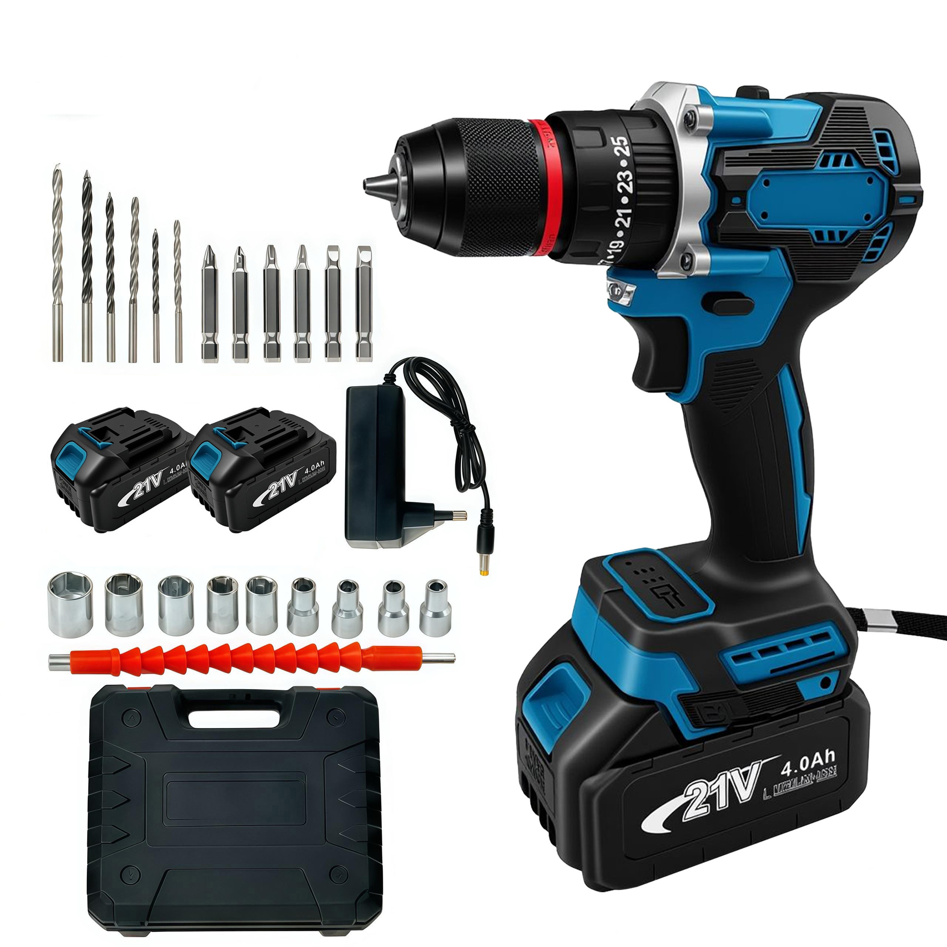 Cross-Border Popular Cordless Brushless Power Impact Drill with Electric Drill, High Appearance, High Level and High Quality, Factory Direct Sale