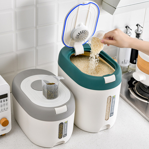 Japanese-style moisture-proof rice bucket household large rice storage tank kitchen automatic rice-out sealed rice tank miscellaneous grains flour storage bucket