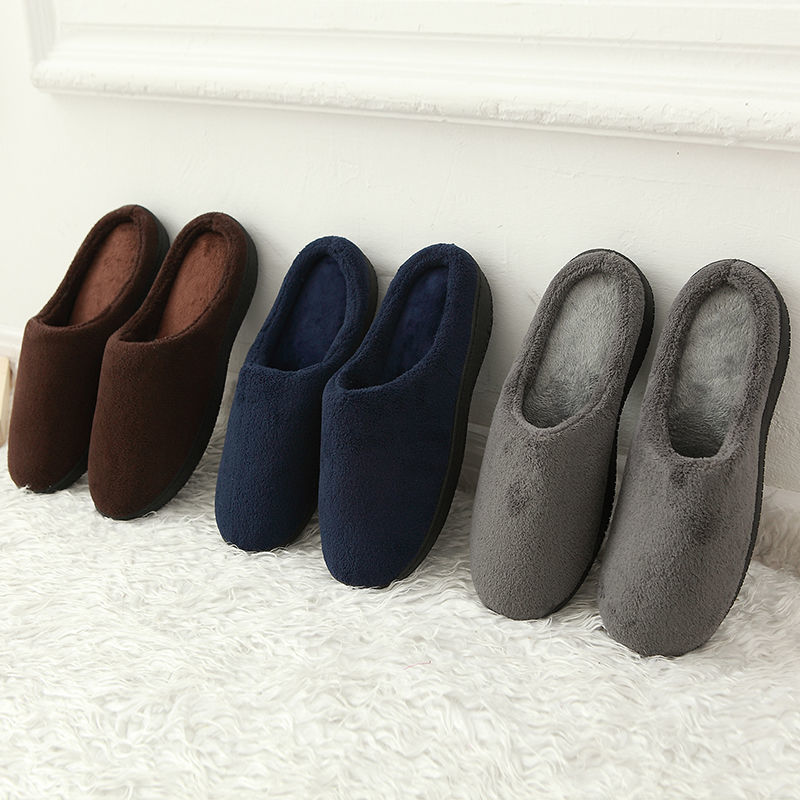 German Single Classic Tcm Memory Foam Coral Velvet Slippers Home Shoes Purple Plum Red Navy Blue Brown Cotton