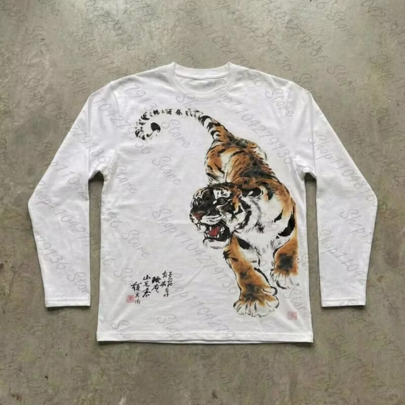 【Cross-Border European Size】Millennial Women's Fun and Quirky Tiger Pattern Printed Long Sleeves 【Cross-Border European Size】Millennial Women's Fun and Quirky Tiger Pattern Printed Long Sleeves