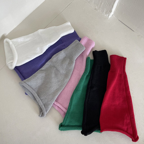 Autumn and winter candy-colored knee-pads and foot covers jk lolita bell mouth mid-tube socks elephant socks jk student warm leg socks for women