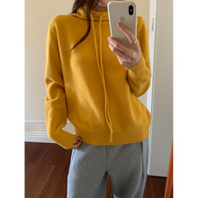 黄峥氛围感系带立领毛针织衫女25冬季软糯长袖加厚打底毛衣541131