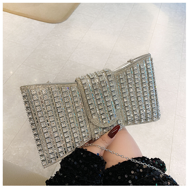 New cross-border European and American retro high-end clutch bag, full diamond single-shoulder crossbody ladies' bag, small bag, socialite dinner bag undefined