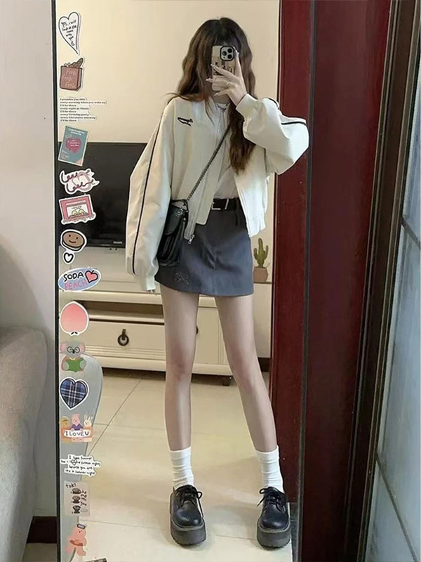 今年流行小个子美式棒球服外套女春秋2025年休闲chic短款夹克|undefined