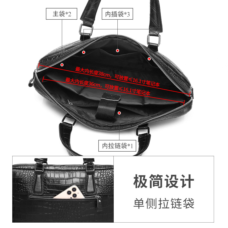 B9752 1190K TÚI XÁCH NAM GUATDLE VÂN DA CÁ SẤU TÚI ĐỰNG MÁY TÍNH TÚI XÁCH VÍ NAM DA BÒ G04 SẢN PHẨM MỚI