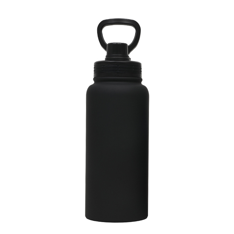 Nuevo termo de venta caliente de 1L hervidor deportivo de vacío portátil de boca ancha de gran capacidad con tubo de succión de mano portátil taza de agua