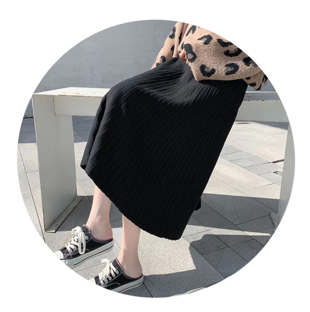 A-Linien-Rock mit hoher Taille – Ausgestellter Midi-Faltenrock (Schwarz/Grau/Beige/Khaki, Einheitsgröße)_voghion.com