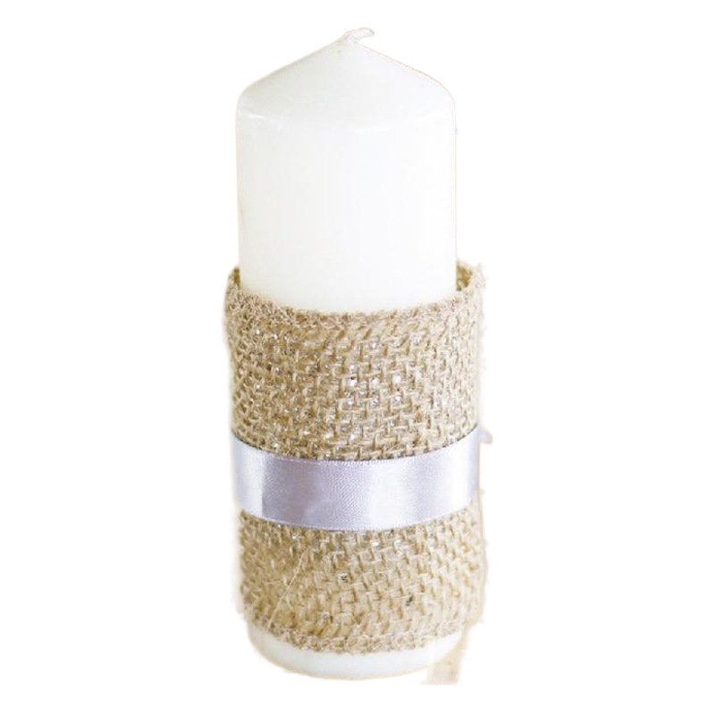 Rollo de lino de color sólido DIY hecho a mano de Navidad de la boda arte tira de lino natural yute rollo corredor de mesa Silla de tela trasera