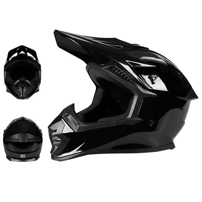 Full-Face Helmets for Mountain Road Off-Road: Motosiklet kaskı (dəbilqə) - 601-bright-black-s53-54