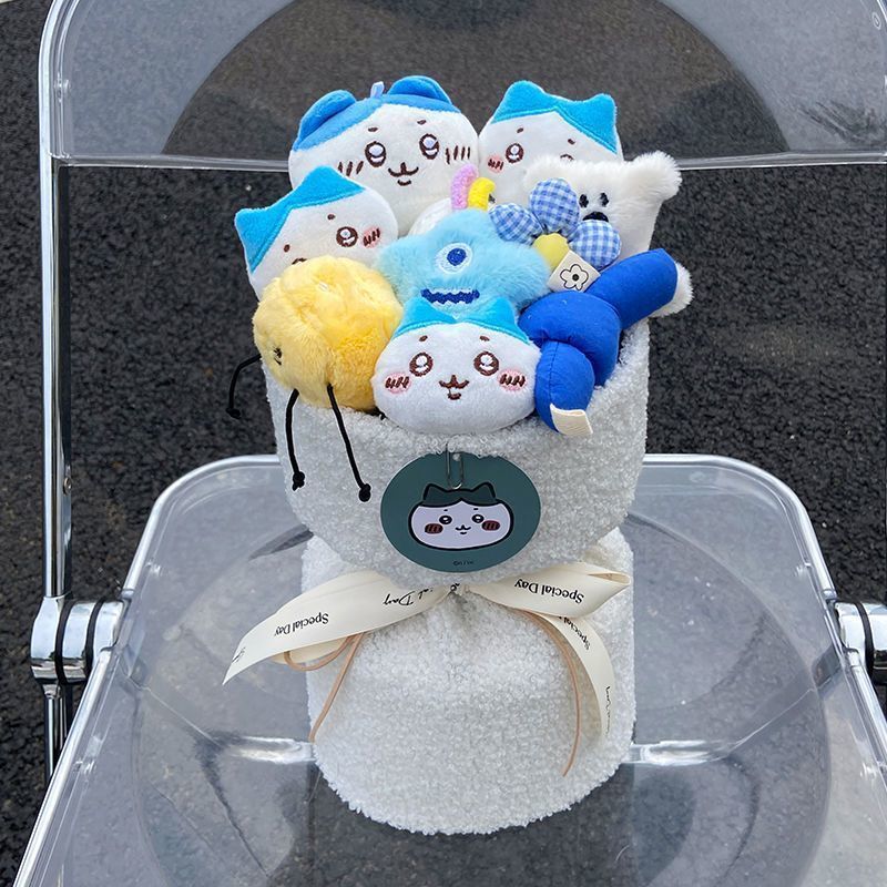 Blue - little eight cute bouquet, includes gift bag + card