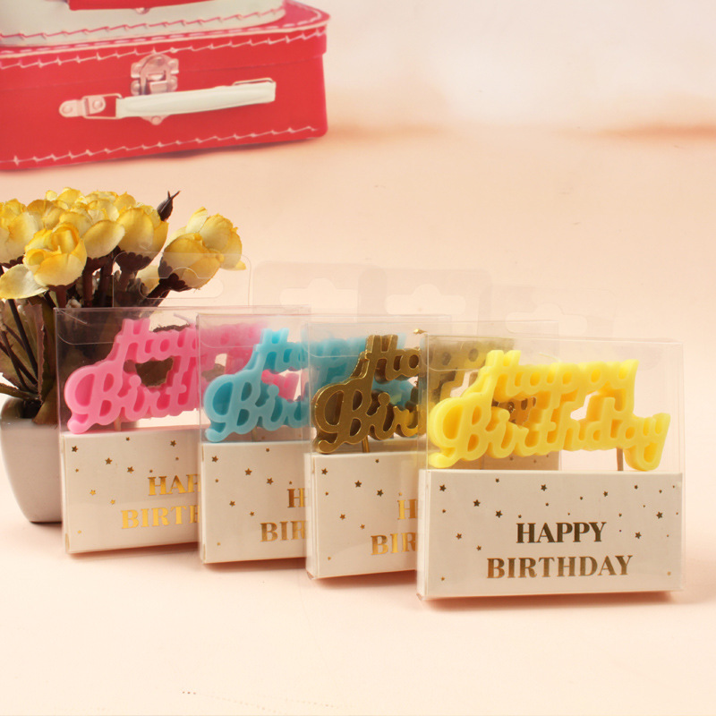 連体金メッキ英語アルファベットキャンドル誕生日おめでとうパーティー用品ケーキプラグインクリエイティブキャンドル卸売り