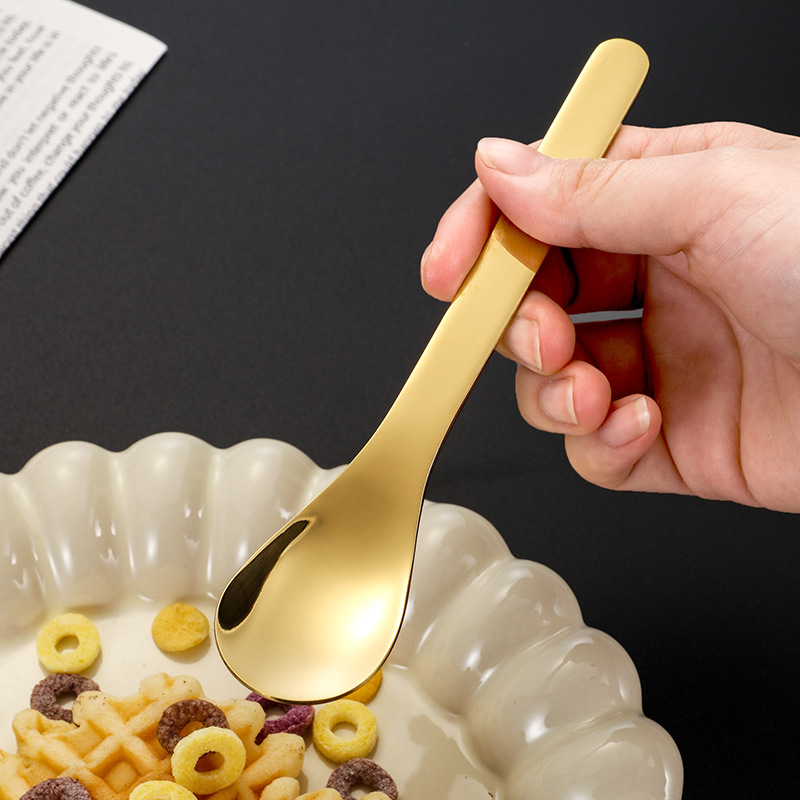 304 cucharas de acero inoxidable cucharas de café doradas cucharas de postre cucharas de horquilla creativas cucharas de miel cucharas