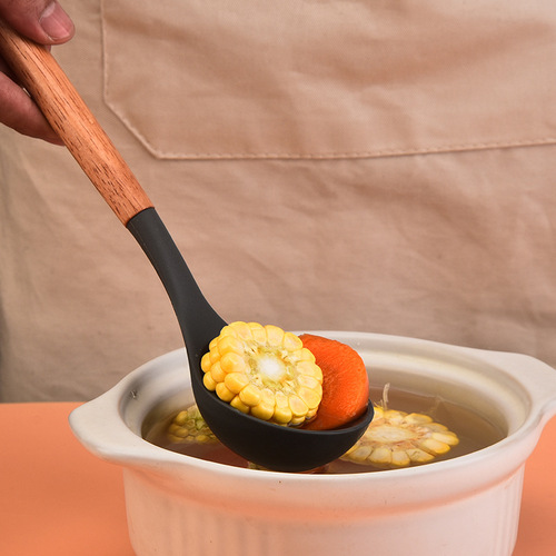 Silicone Kitchen Utensil Set of 12 Pieces for Home Use, Wooden Handle Silicone Kitchen Utensils, Multi-Purpose Combination Cooking Spatulas and Knives