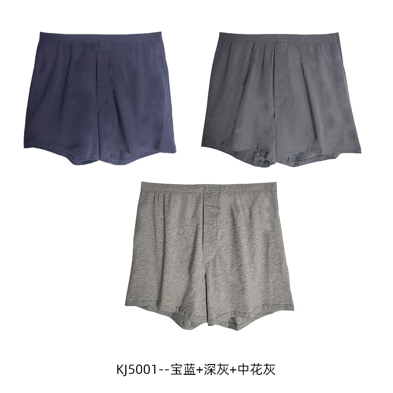 Calzoncillos bóxer deportivos para hombre con botones frontales, ropa interior holgada, calzoncillos de algodón puro de talla grande con entrepierna abierta, calzoncillos bóxer de cuatro esquinas.