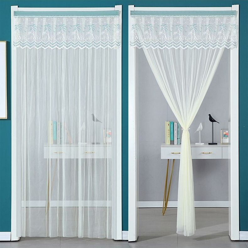 Summer Mosquito-Proof Door Curtain for Home Use, Bedroom Decorative Curtain, Partition Curtain, Lace Gauze Door Curtain, Self-Adhesive Double-Door Fly-Proof and Insect-Proof Curtain Summer Mosquito-Proof Door Curtain for Home Use, Bedroom Decorative Curtain, Partition Curtain, Lace Gauze Door Curtain, Self-Adhesive Double-Door Fly-Proof and Insect-Proof Curtain