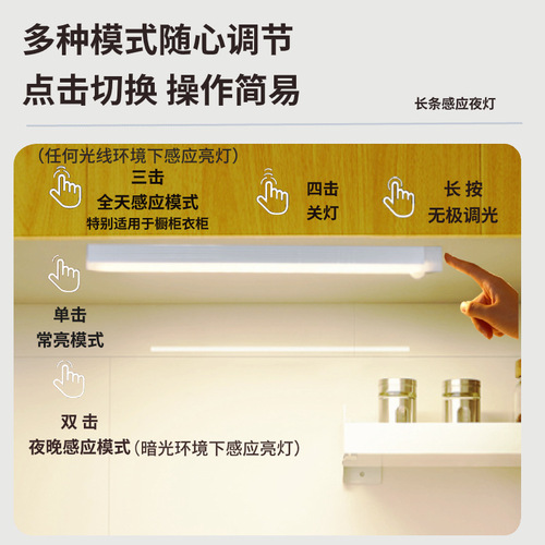 led human body sensor lamp wardrobe sensor lamp magnetic charging sensor night light cabinet sensor lamp cross-border exclusive supply