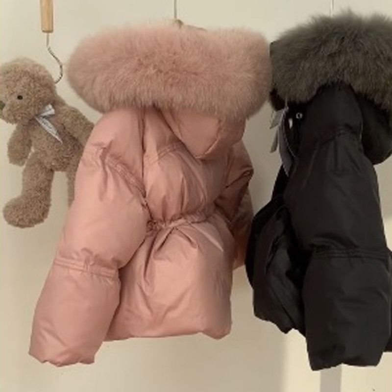 韓国版の女の子2025ダウン綿服の新型冬服の洋風冬の赤ちゃんの保温毛襟綿のコートの流れ|undefined