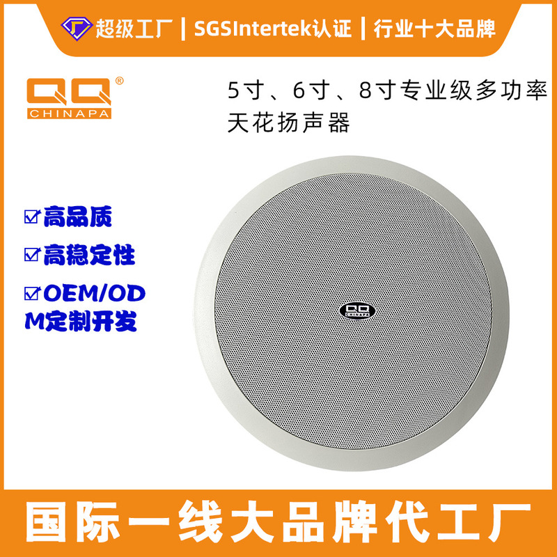 Cross-Border 40W Constant Voltage Coaxial Ceiling Speaker with Rear Cover Public Broadcast Ceiling Audio Ceiling Indoor Speaker