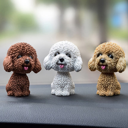センターコンソール車内かわいい人形装飾品樹脂首振り犬動物闘牛犬創意かわいい車載装飾品|undefined