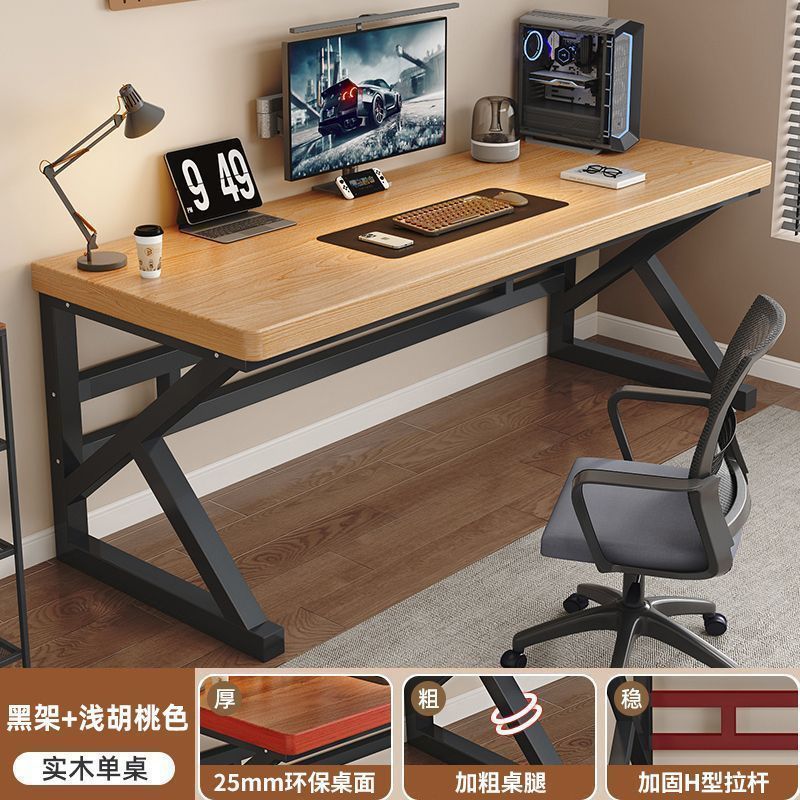 Escritorio de computadora de madera maciza, escritorio, dormitorio de estudiantes, oficina en el hogar, mesa larga, banco de trabajo doble, mesa simple para deportes electrónicos