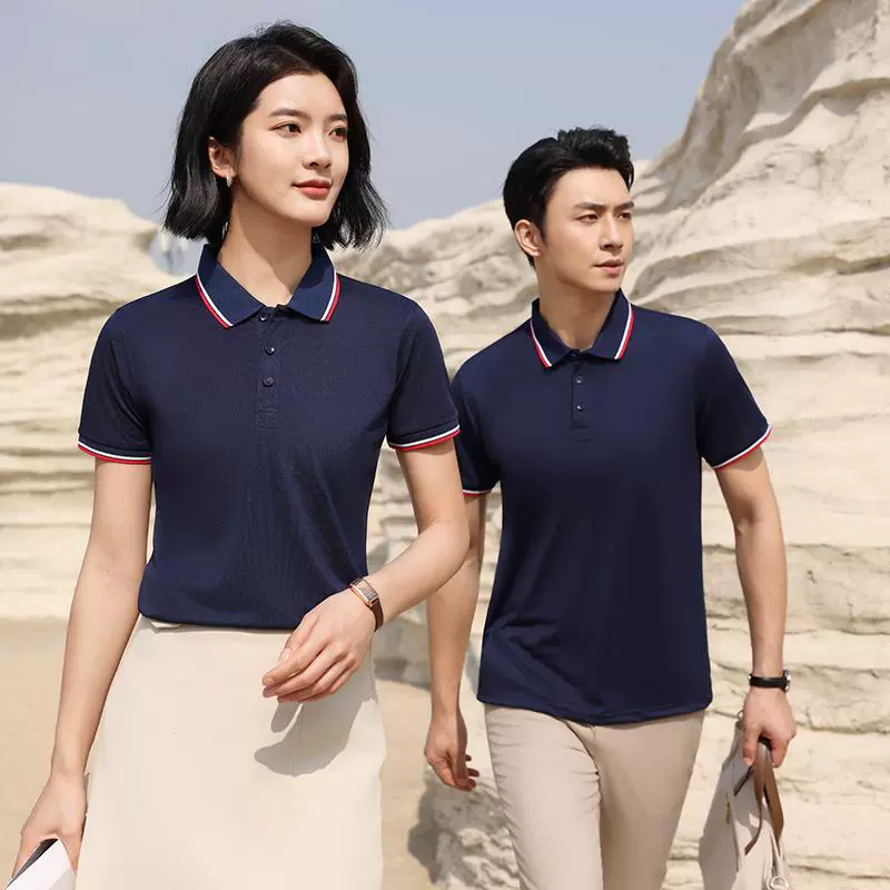 夏季冰丝翻领POLO衫定 制短袖工作服T恤男装工衣工装厂服印字logo