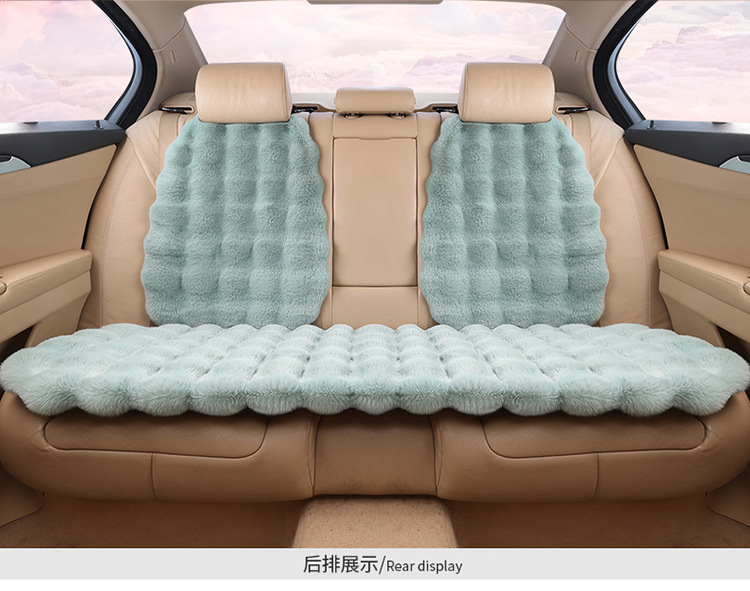 2023 TikTok car cushion winter rabbit plush car cushion bubble velvet warm men's and women's five-seat Universal seat cushion wholesale