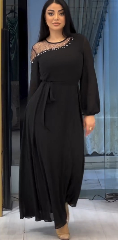 2025 Spring New Cross-Border Embroidered Middle Eastern Turkish Arab Dubai Muslim Women's Fashion Dress_ecoleips.com