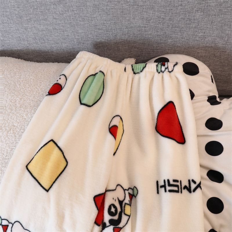Pijamas de lana de coral de otoño y invierno de franela de niña de dibujos animados de manga larga ropa de hogar cardigans se pueden usar fabricantes
