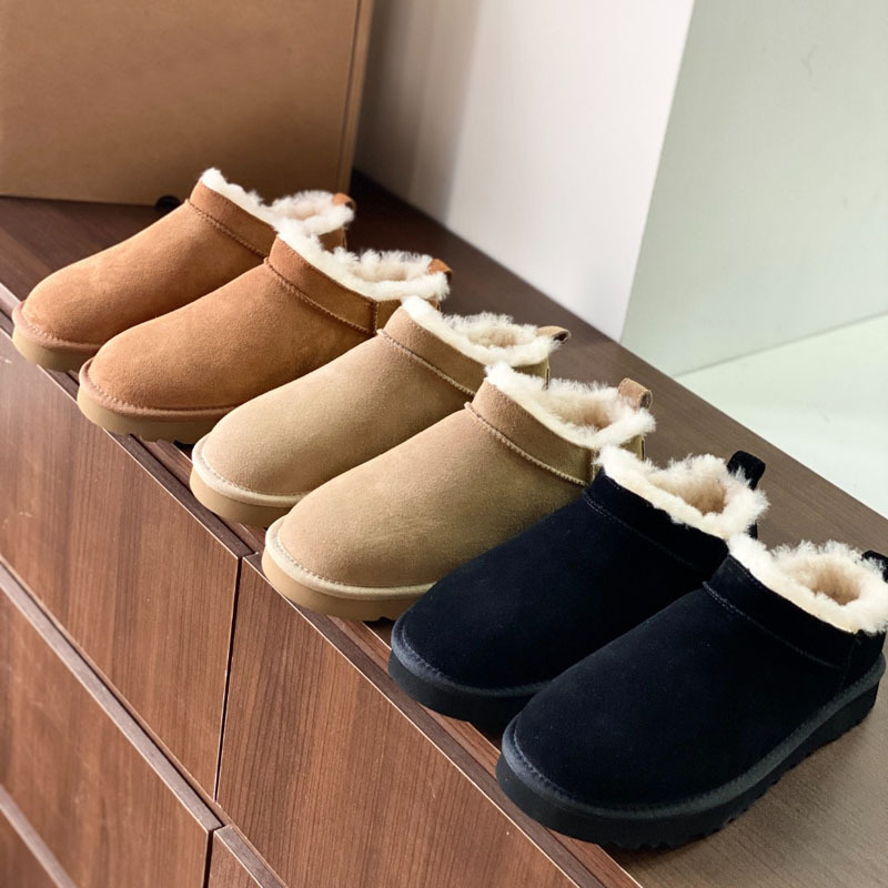 Authentic Original Snow Boots Mini Wool Snow Short Boots for Women, Comfortable Sheepskin and Wool Integrated Slip-On Shoes, Warm Boots for Women
