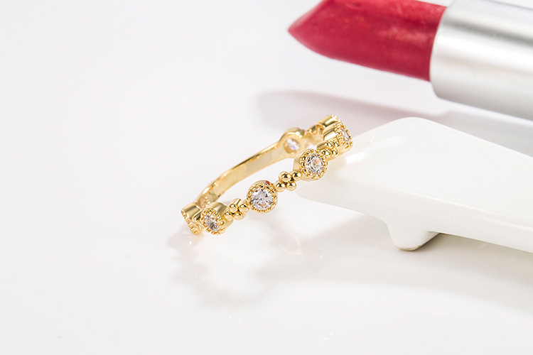 Fashion Solid Color Copper Rings Inlay Zircon Copper Rings