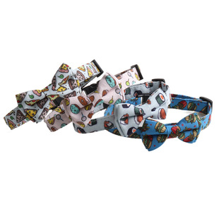 Aminger new pet dog collar bow dog collar pizza donut series factory direct sales