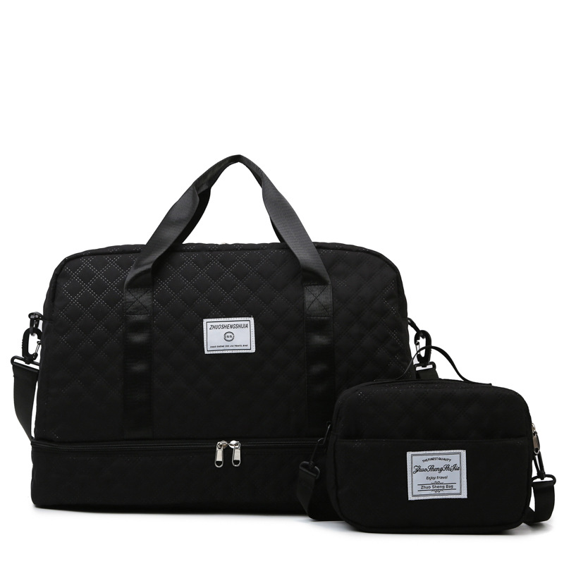 Moda corta distancia viaje rombo seco y húmedo separación deportes bolso de yoga fitness bolsa de gran capacidad de almacén de zapatos bolsa de viaje